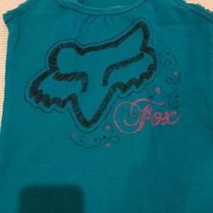 Fox turquoise blue tank top